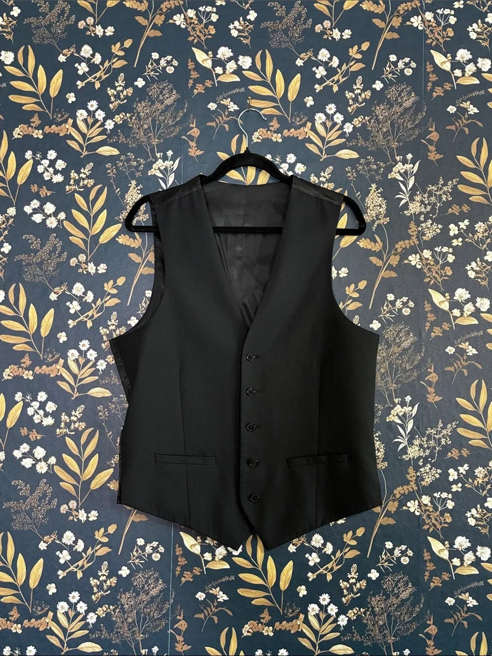Apt. 9 Men's Black Dress Vest Tailored Five-Button Waistcoat Size M